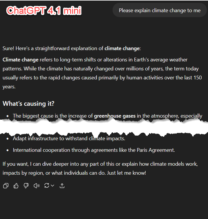 ChatGPT 4.1 Mini Response